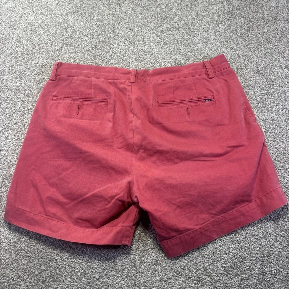 Polo Ralph Lauren Shorts Mens 35 Red Classic Fit Chino Casual Summer 6 Inseam